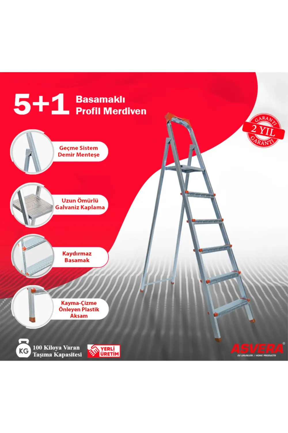 ASVERA 5+1 BASAMAKLI PROFİL MERDİVEN