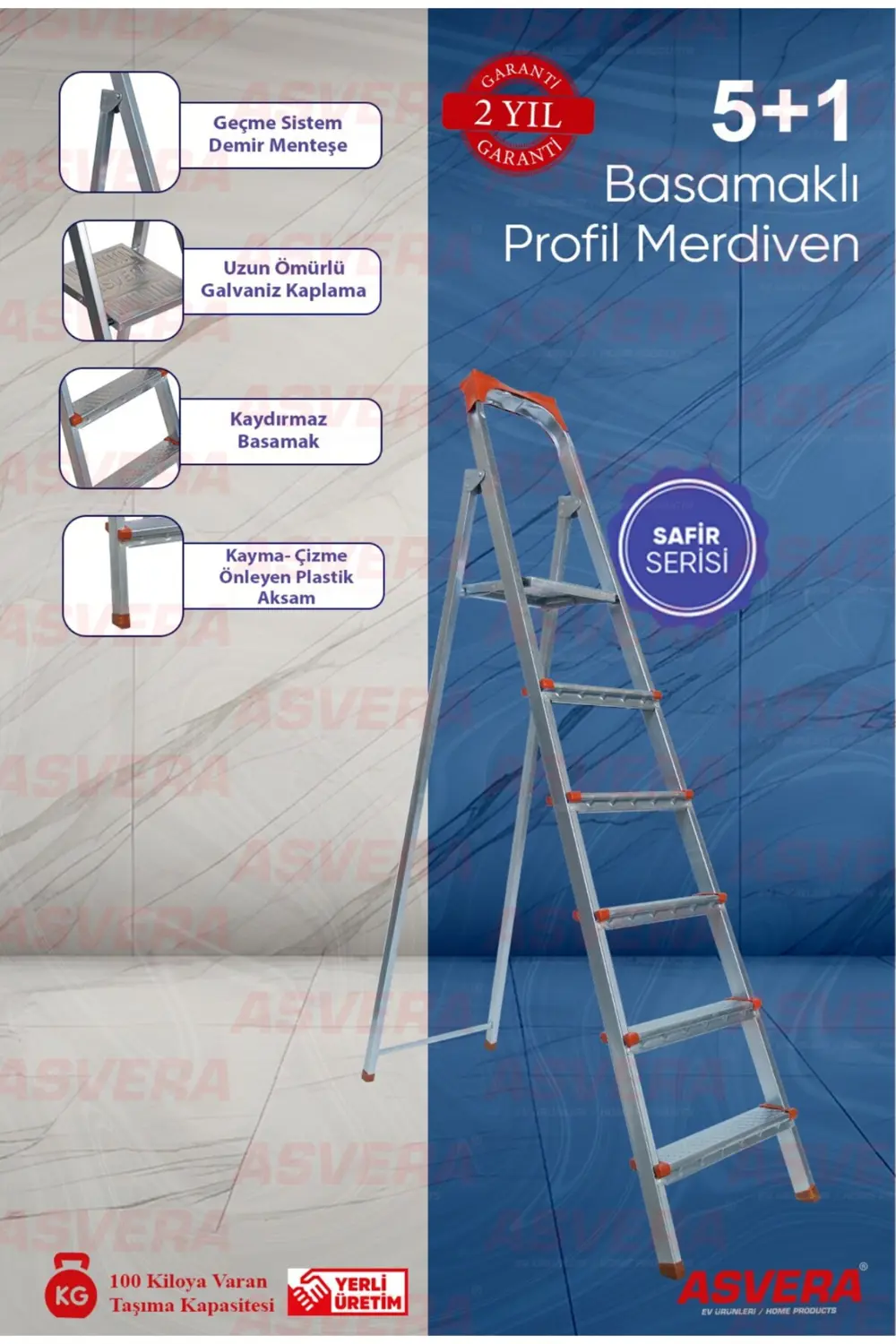 ASVERA 5+1 BASAMAKLI PROFİL MERDİVEN