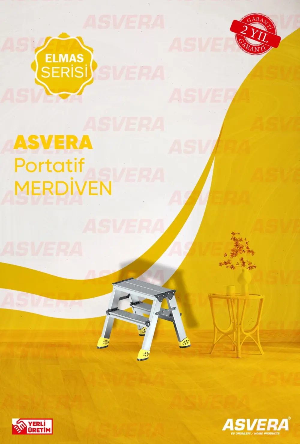 ASVERA ALÜMİNYUM 2+2 ÇİFT ÇIKIŞLI MERDİVEN