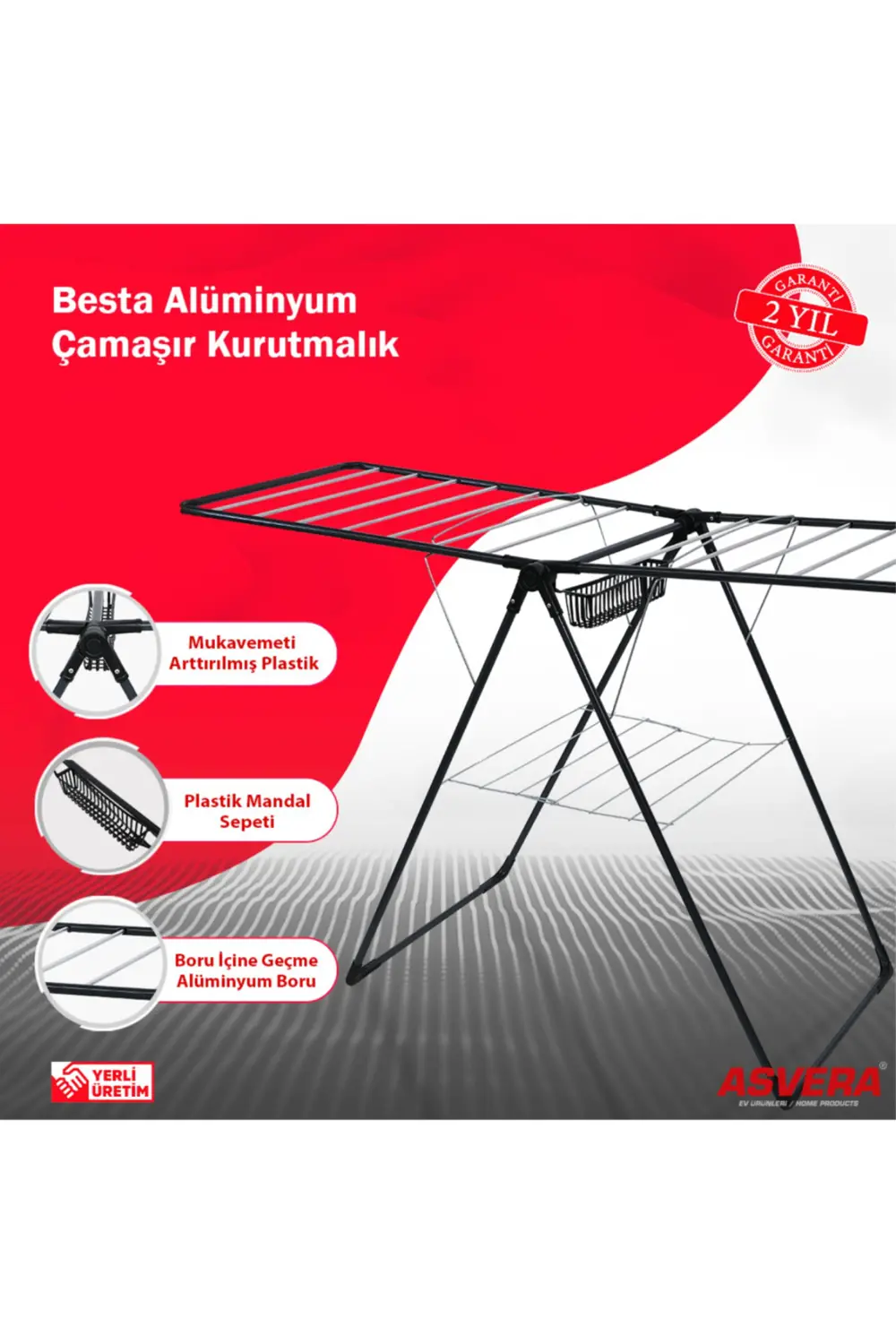 ASVERA BESTA ALÜMİNYUM ÇAMAŞIR KURUTMALIK