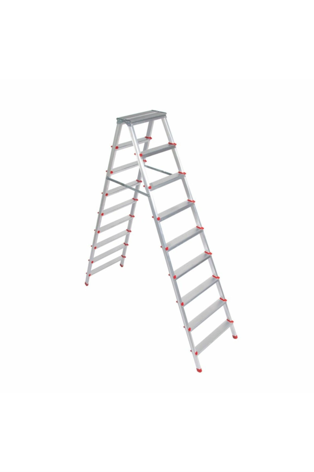 Asvera  Alüminyum 9+9 Çift Çıkışlı Merdiven – Güvenli, Dayanıklı, 