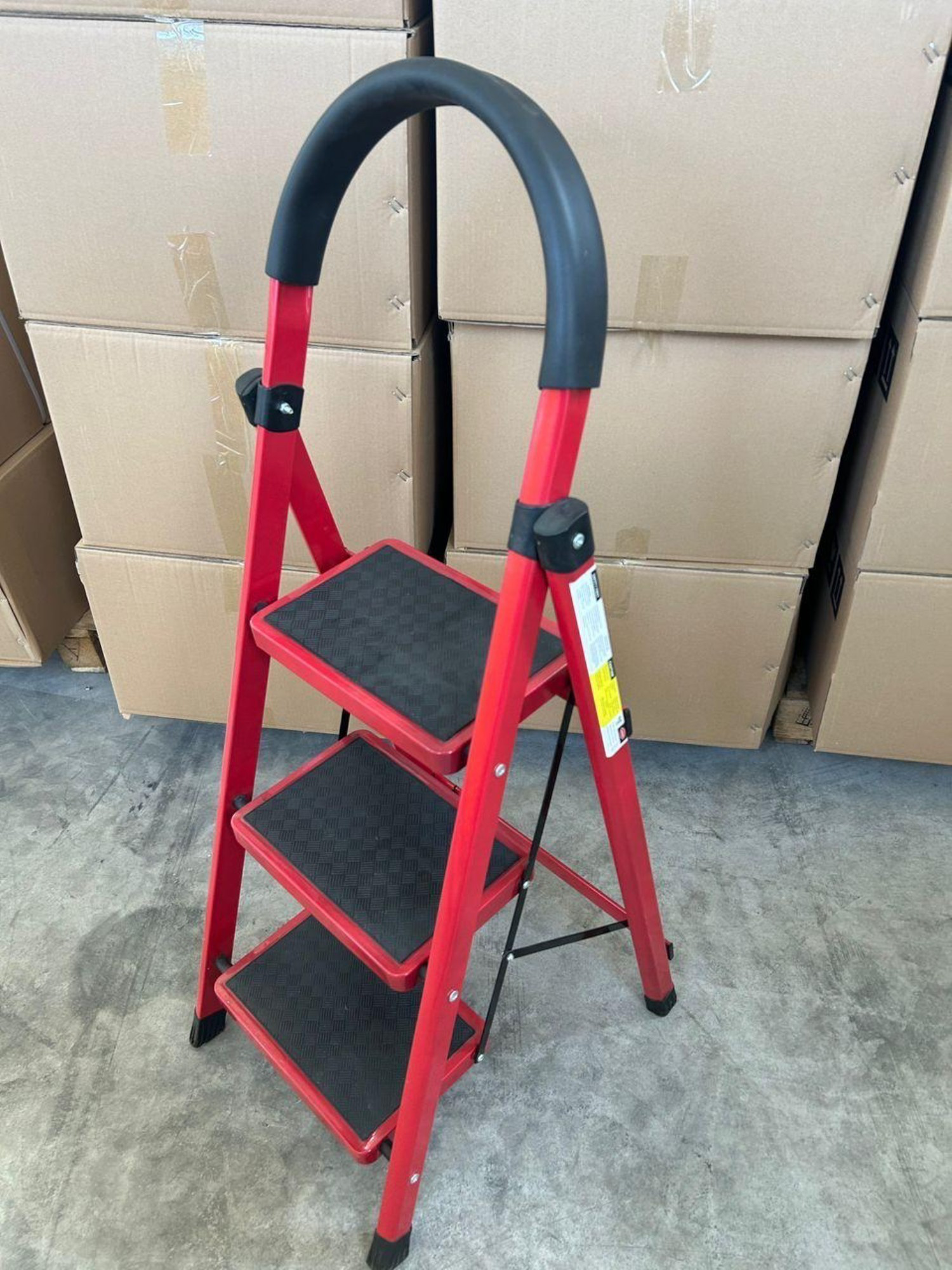 Asvera  Patika 3’Lü Ev Tipi Merdiven – Zarif Kırmızı, Hafif, Kayma