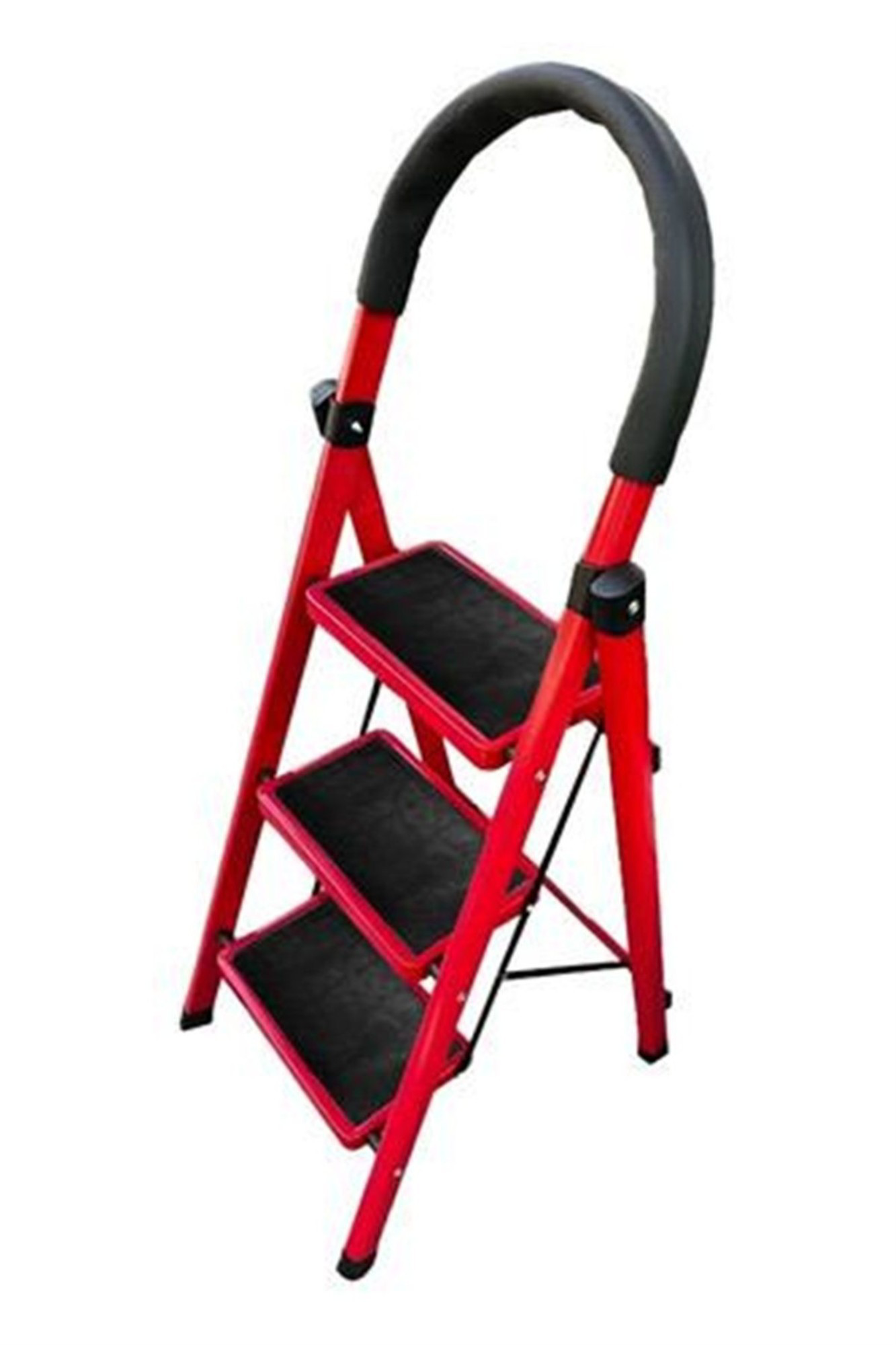 Asvera  Patika 4’Lü Ev Tipi Merdiven – Şık Kırmızı Renk, Hafif, Ka