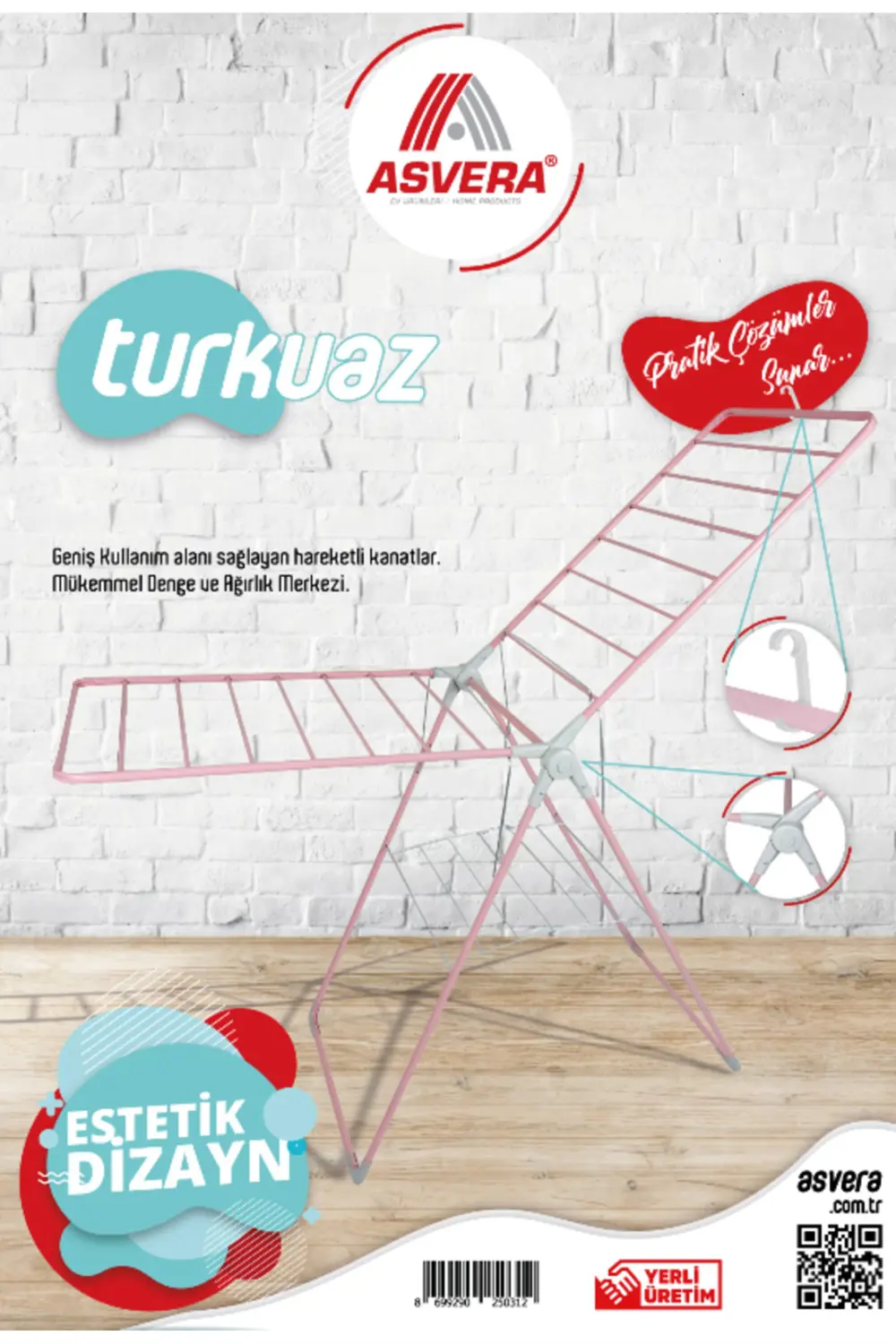 ASVERA TURKUAZ FULL-HARD ÇAMAŞIR KURUTMALIK