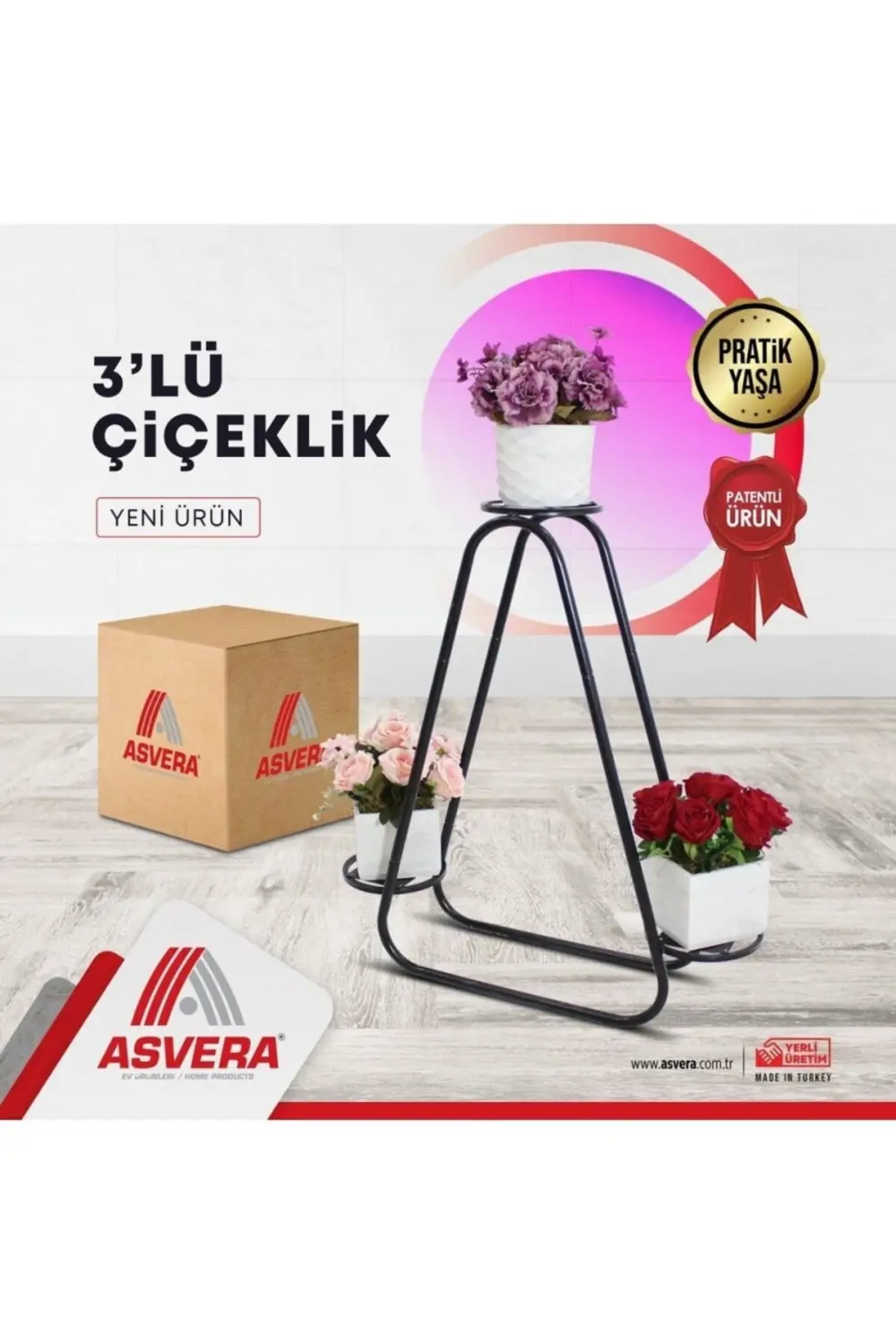 ASVERA ÜÇGEN ÜÇLÜ ÇİÇEKLİK