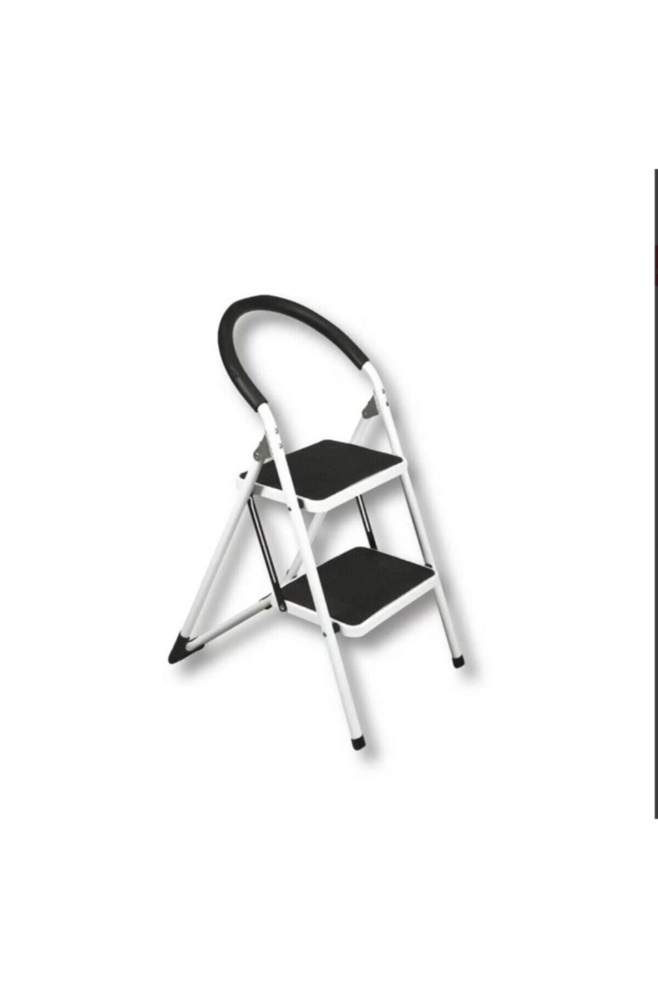 Asvera  Vertika 2’Li Ev Tipi Merdiven – Beyaz & Siyah Geniş Basama