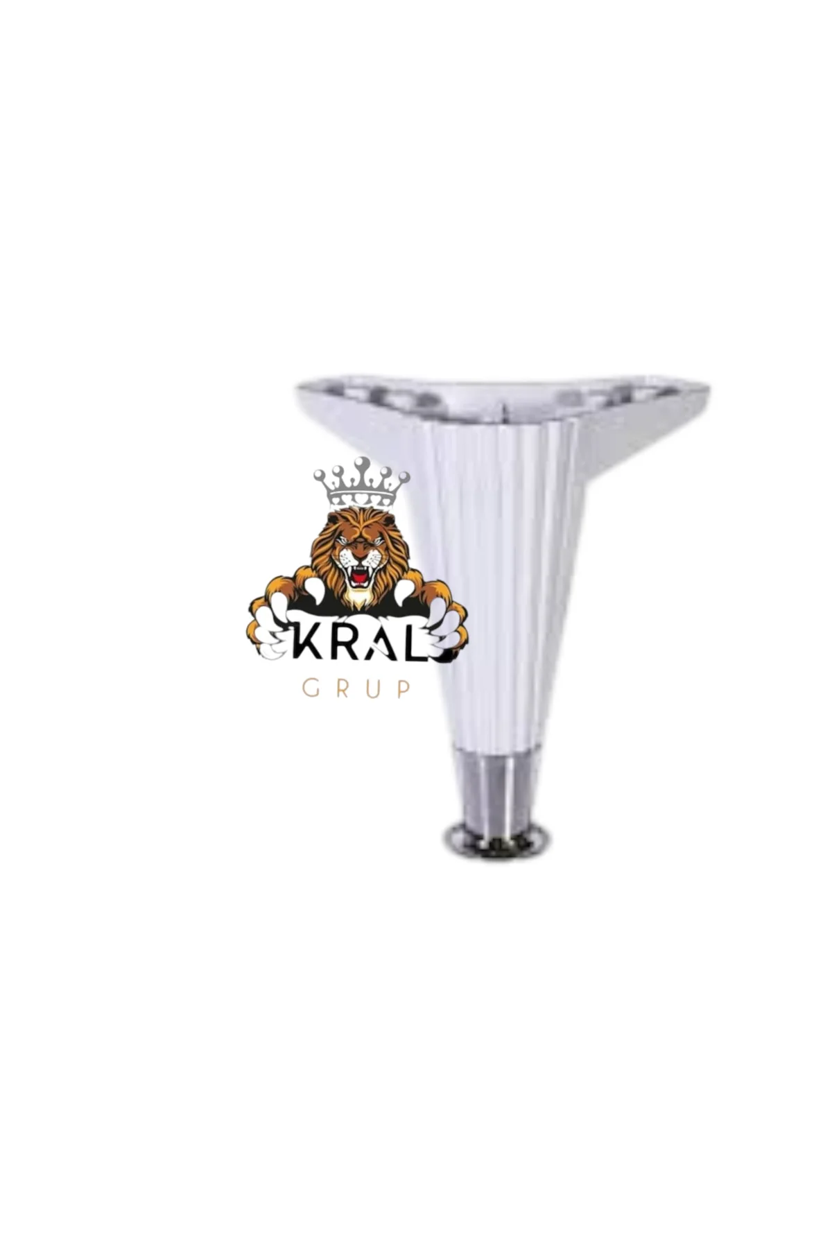 Asya Çizgili 15 Cm Beyaz / Krom Mobilya Ayağı- Dolap, Koltuk , Tv