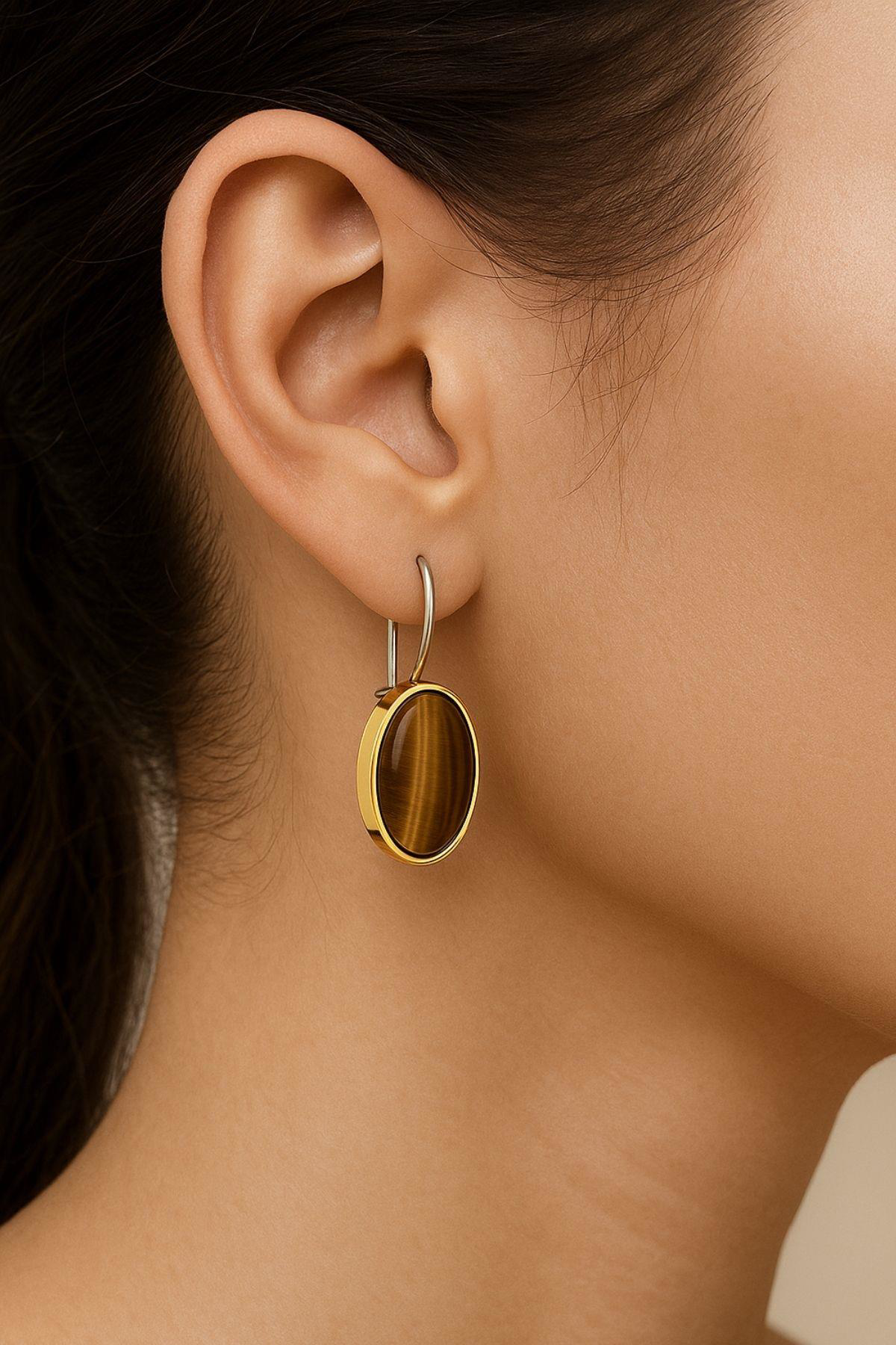 Beyisa Asya Serisi El İşi Gümüş Kahverengi Kaplangözü Taşlı Bayan Küpe Beyisa Asya Serisi El İşi Gümüş Kahverengi Kaplangözü Taşlı Bayan Küpe