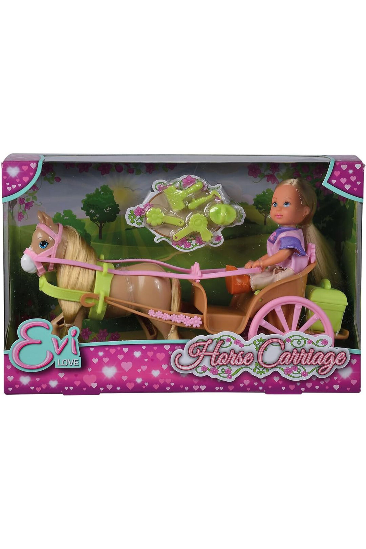 Birlik At Figürlü At Arabalı Bebek Ve Aksesuarlı Set