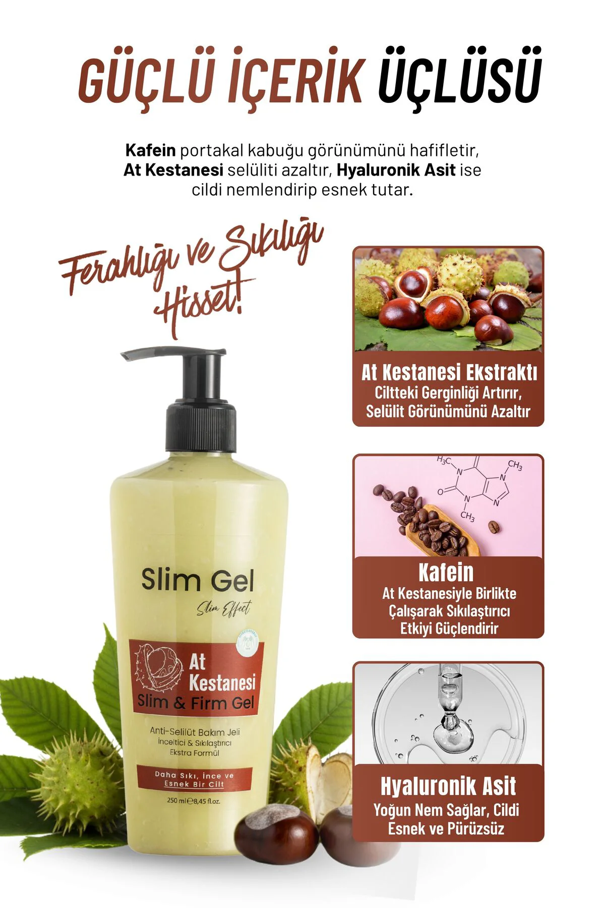 AT KESTANELİ Sıkılaştırıcı–Selülit Karşıtı–İncelmeye Destek Rahat