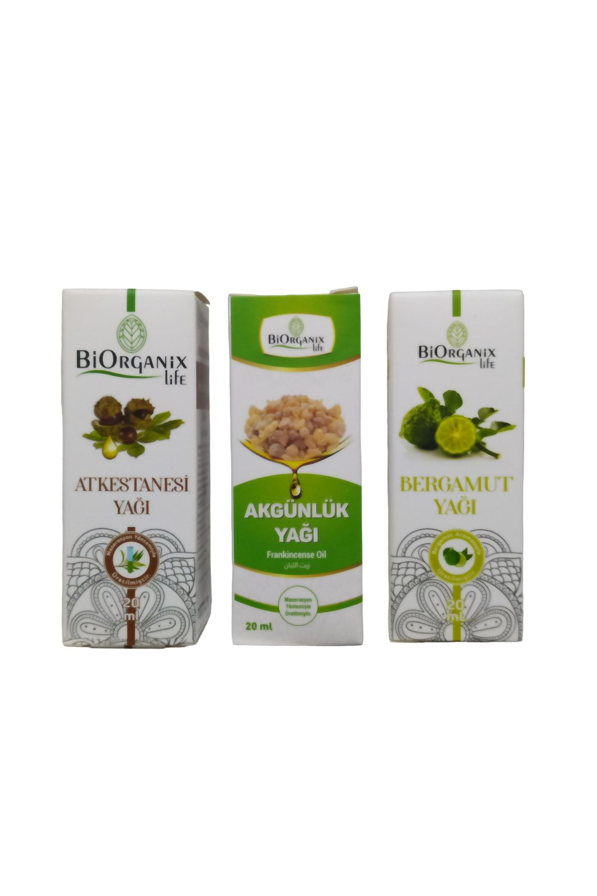 Biorganix Life At Kestanesi +Akgünlük +Bergamot Yağı 3Adet