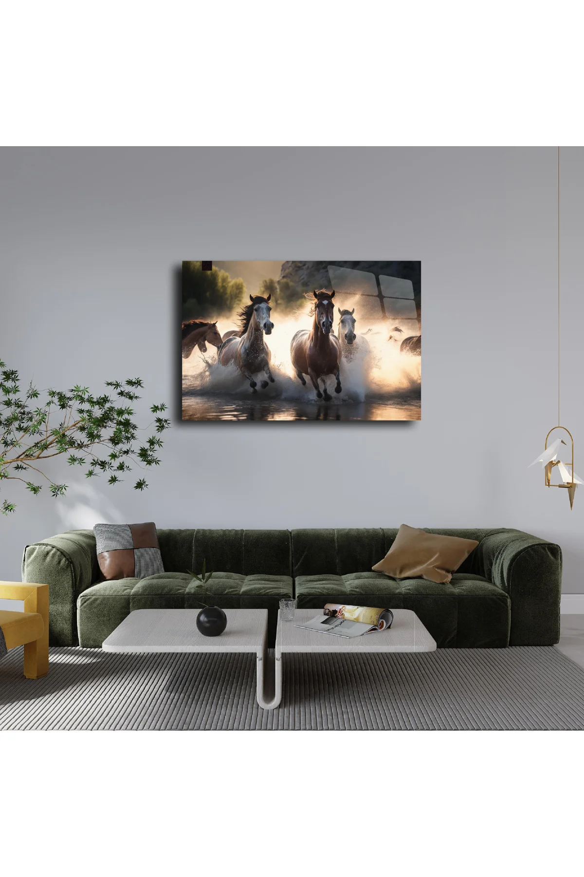 At Temalı Cam Tablo Duvar Dekoru 4 Fiyatı, Yorumları ve Özellikleri