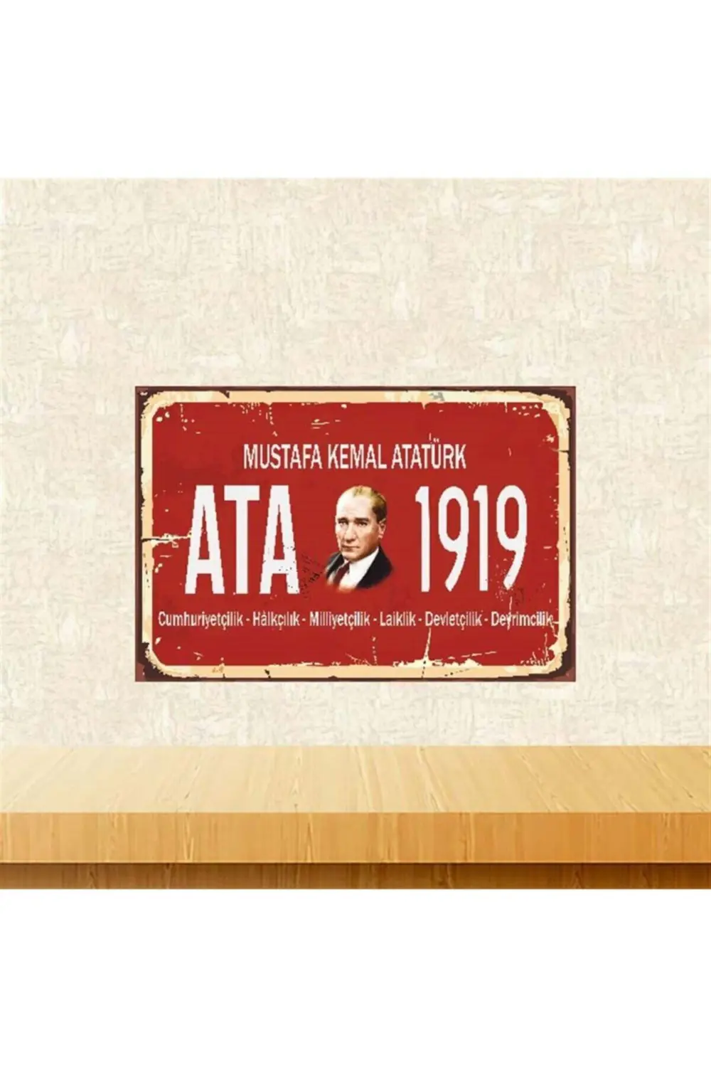 Ata 1919 20-30 Cm Retro Ahşap Poster