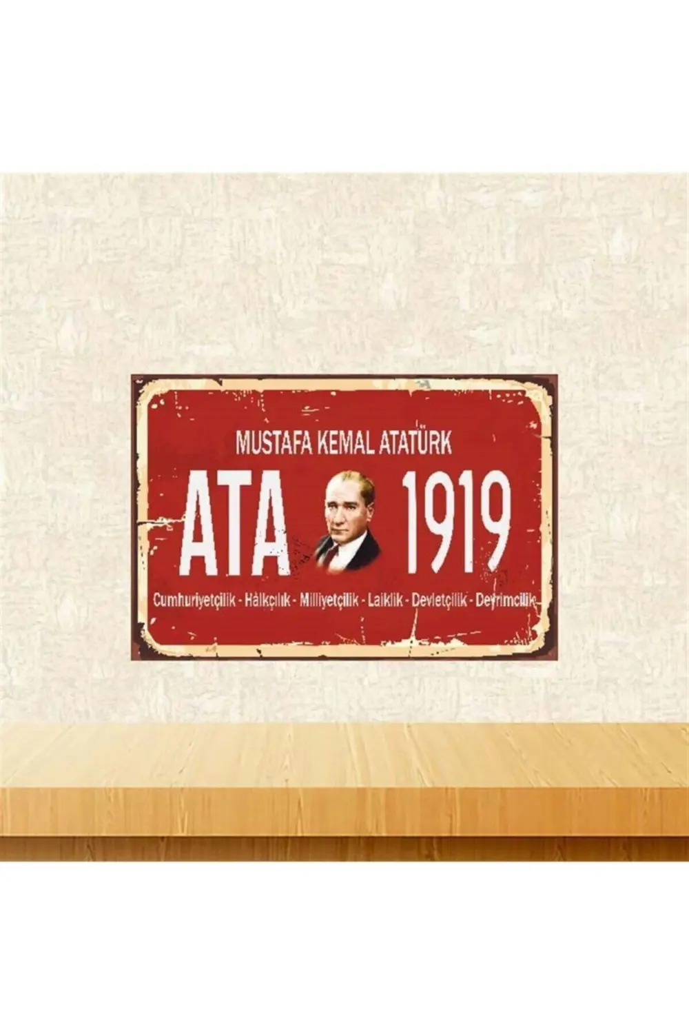 Ata 1919 20-30 Cm Retro Ahşap Poster