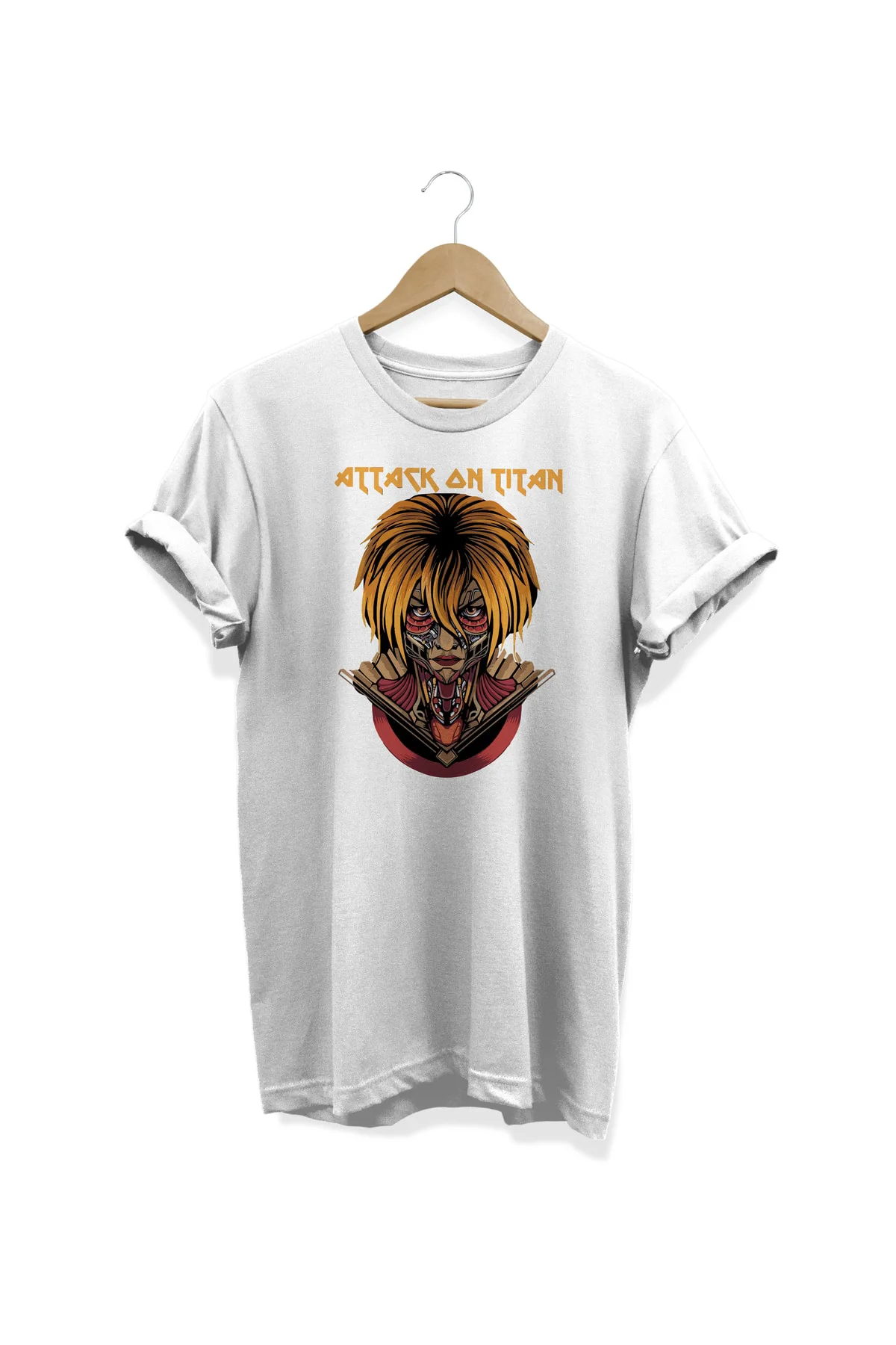 Atack On Titans Anime Female Titan Baskılı Pamuklu T-shirt