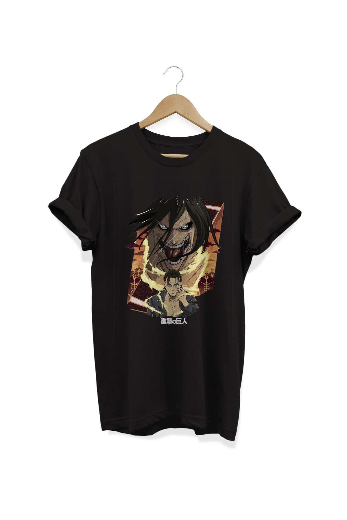 Remonz Atack On Titans Eren Jaegar Oversize T-Shirt %100 Pamuklu