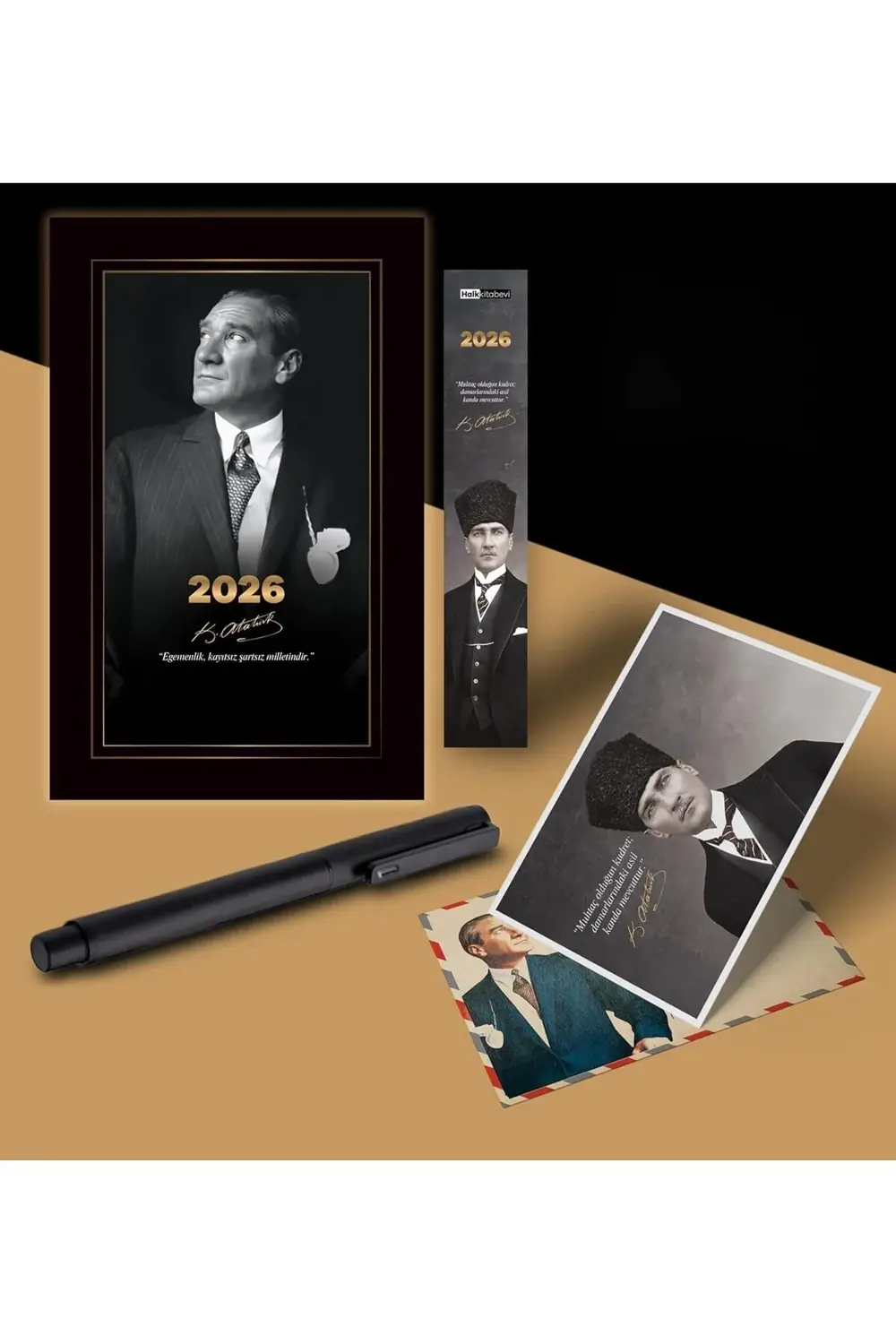 Atatürk Ajandası Ayraç Kartpostal - Siyah 1185222