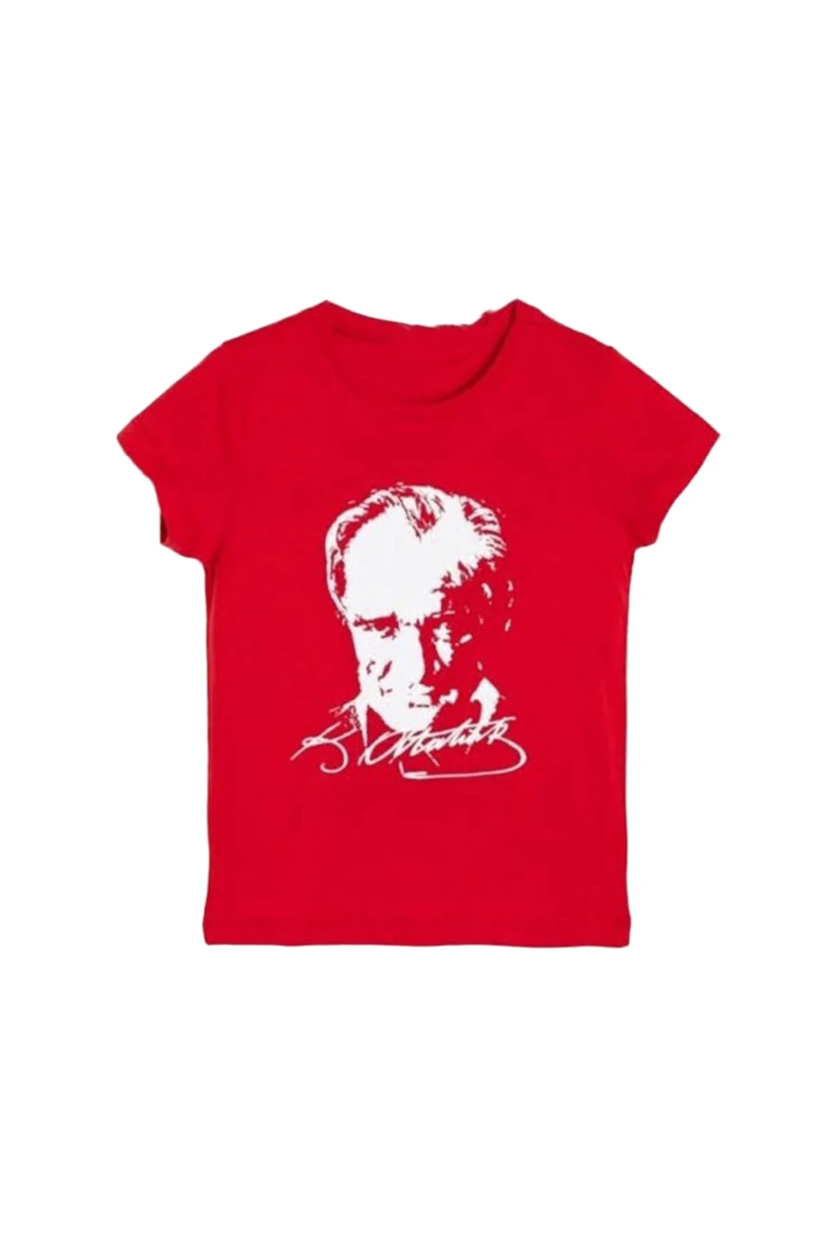 Atatürk Baskılı Çocuk Tişört Unisex Pamuklu Kısa Kollu Tişört