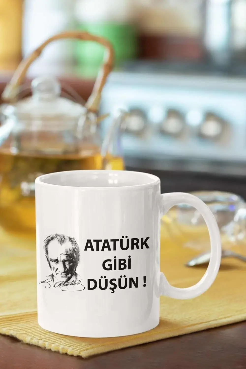 Atatürk Baskılı Porselen Kupa Bardak