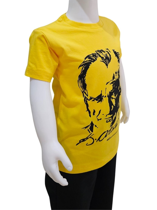 Kostüm Sarayı Atatürk Baskılı Sarı Tişört