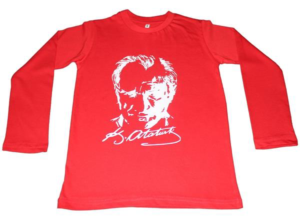 Kostüm Sarayı Atatürk Baskılı Tişört Uzun Kollu