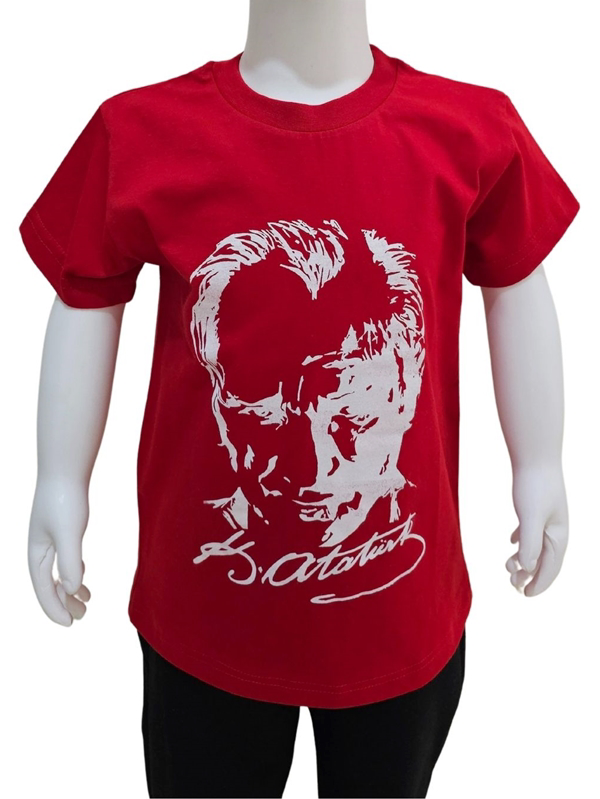 Atatürk Baskılı Kırmızı Tişört