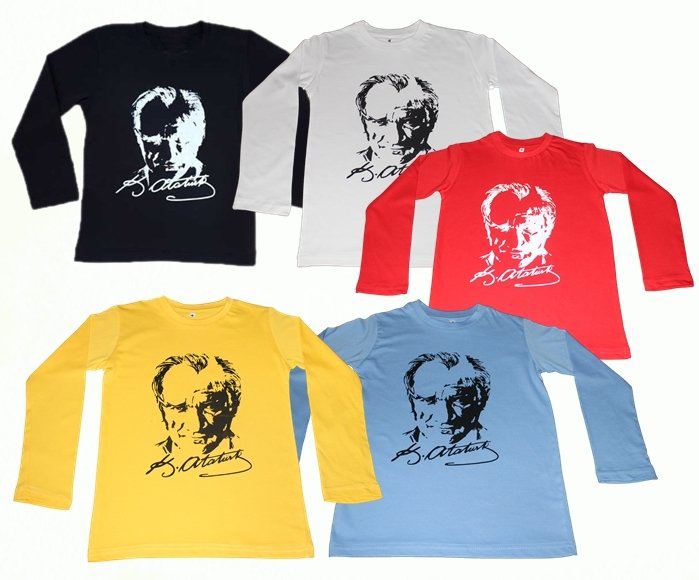 Kostüm Sarayı Atatürk Baskılı Tişört Uzun Kollu