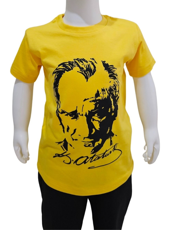 Kostüm Sarayı Atatürk Baskılı Sarı Tişört