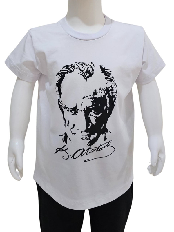 Kostüm Sarayı Atatürk Baskılı Beyaz Tişört