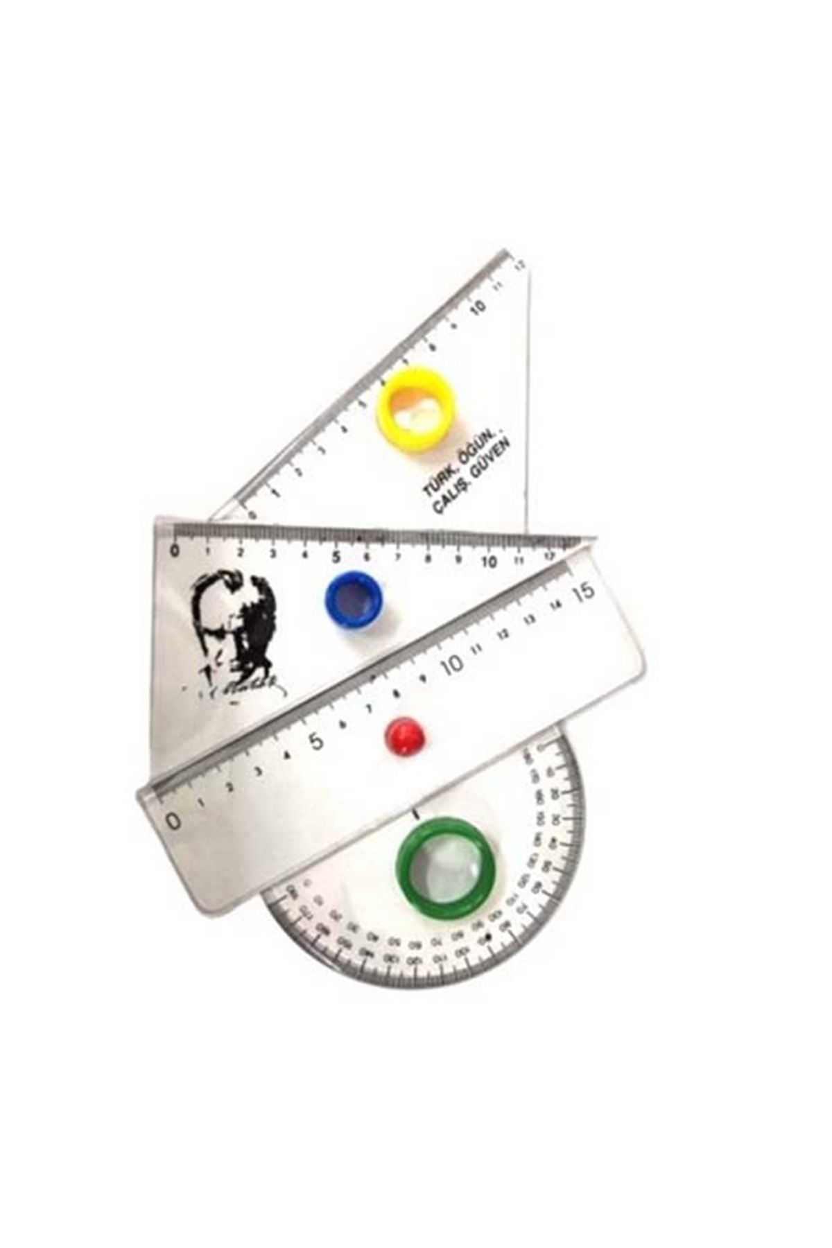 Sprenda Atatürk Baskılı Cetvel Seti 4'Lü Türk Öğün Çalış Güven Yazılı