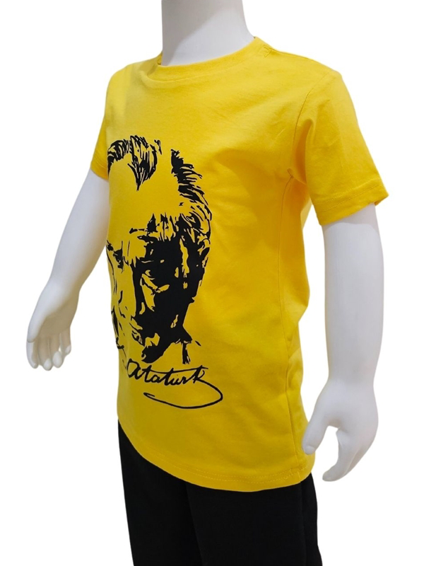 Kostüm Sarayı Atatürk Baskılı Sarı Tişört