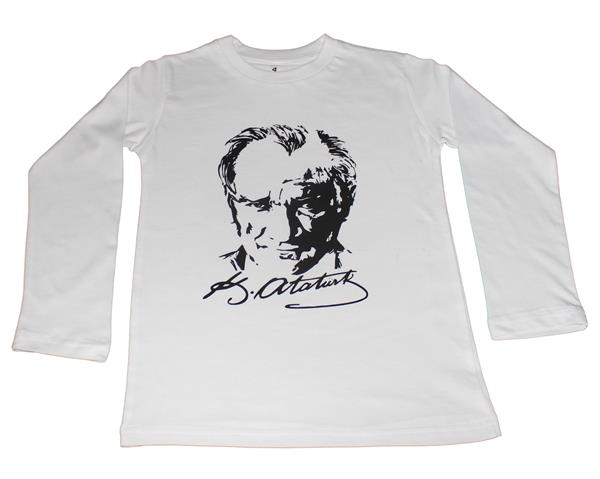 Kostüm Sarayı Atatürk Baskılı Tişört Uzun Kollu