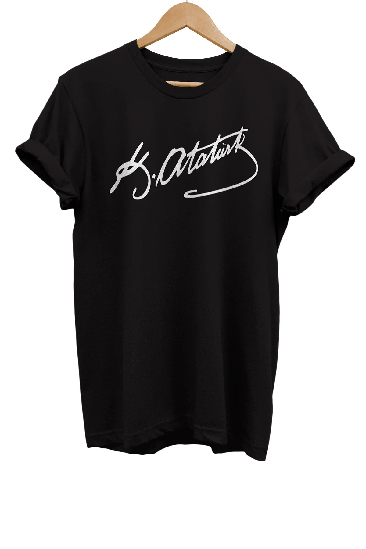 Atatürk Imza Baskılı %100 Pamuk Oversize T-shirt
