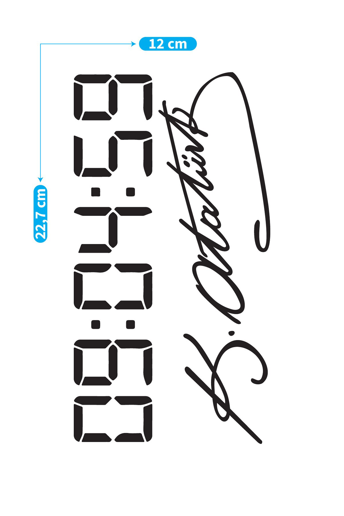 Artikel Atatürk İmzasi Ve Ölüm Saati Araç Sticker 21X29 Cm, Oto Sticker, 