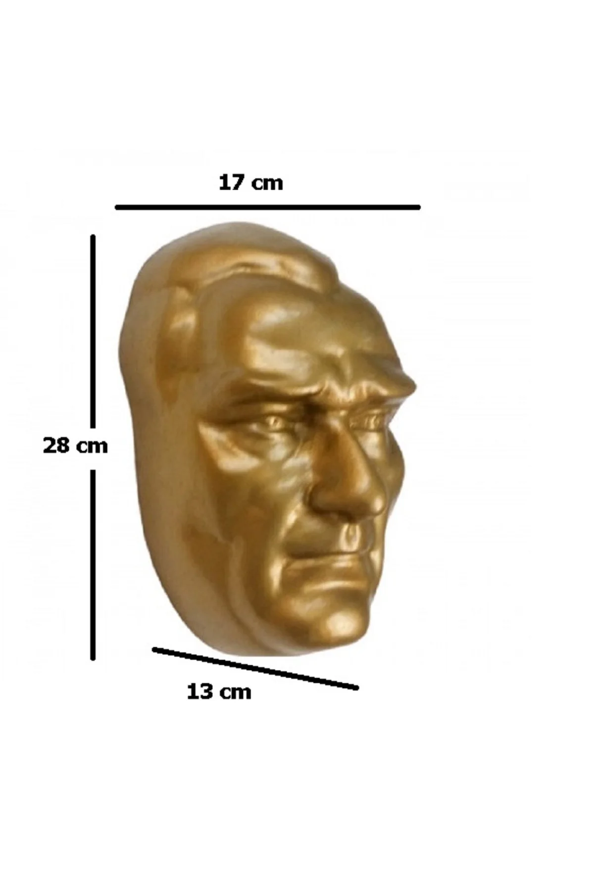 Atatürk Mask. Altın Renk. 28cm. Kurumlar ve Okullar - Görsel 2