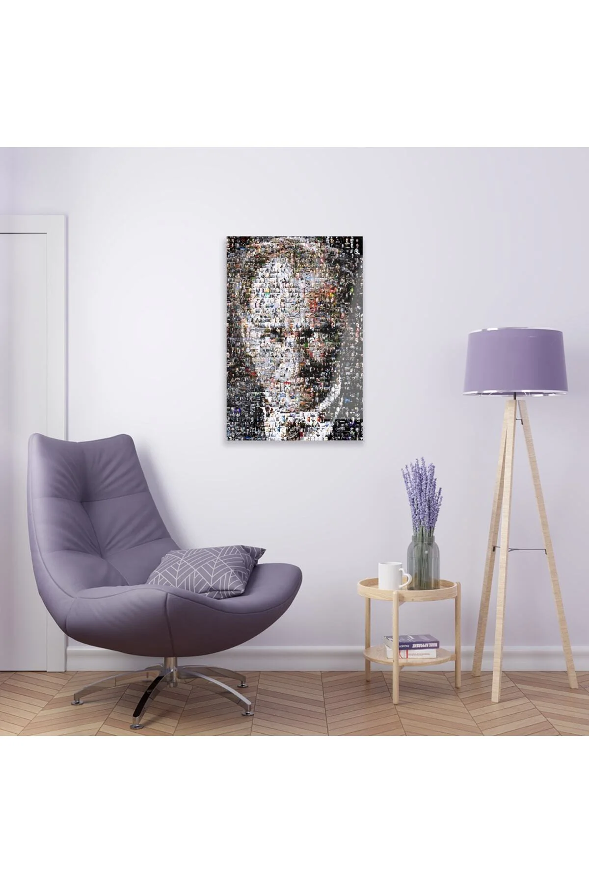 Atatürk Model 5 Cam Tablo Duvar Dekoru