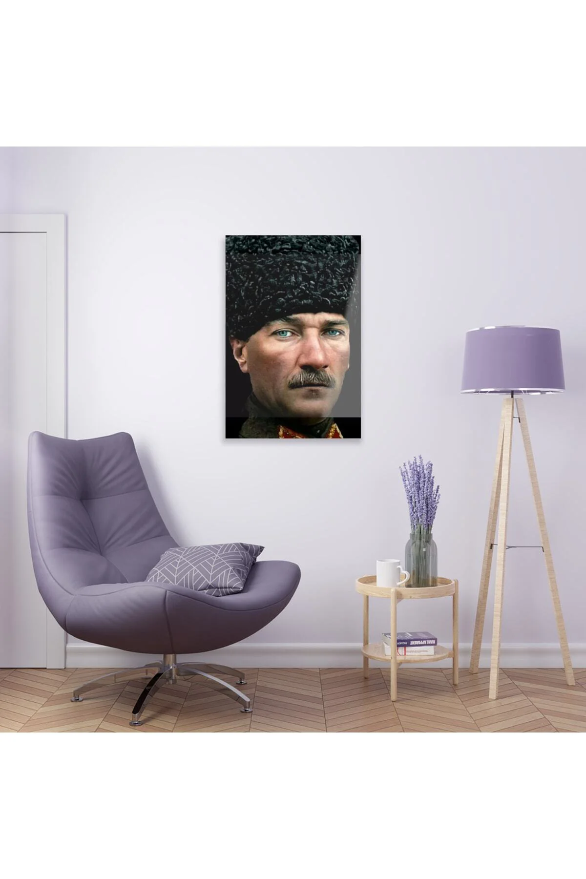 Atatürk Model 7 Cam Tablo Duvar Dekoru