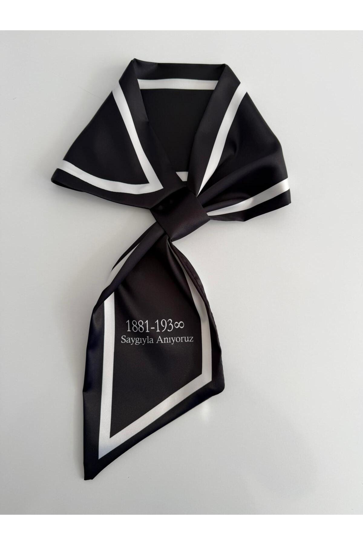 Atatürk Resimli & Çift Tasarımlı Kravat Eşarp