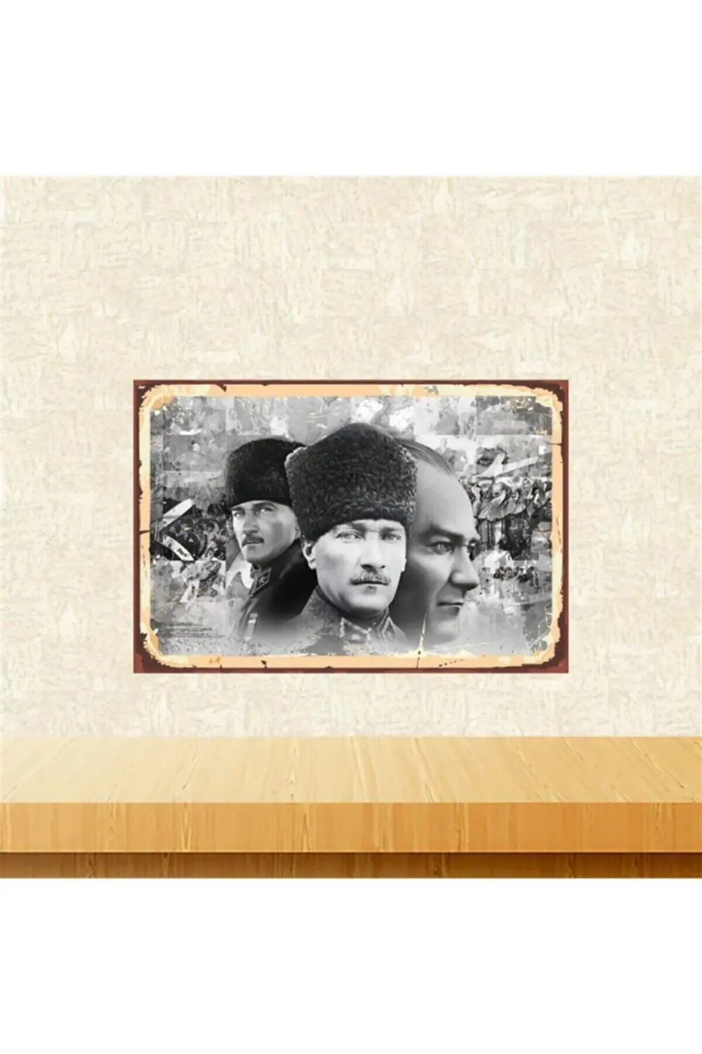 Atatürk Tasarımlı Retro Ahşap Tablo Tkfx5513 20x30cm