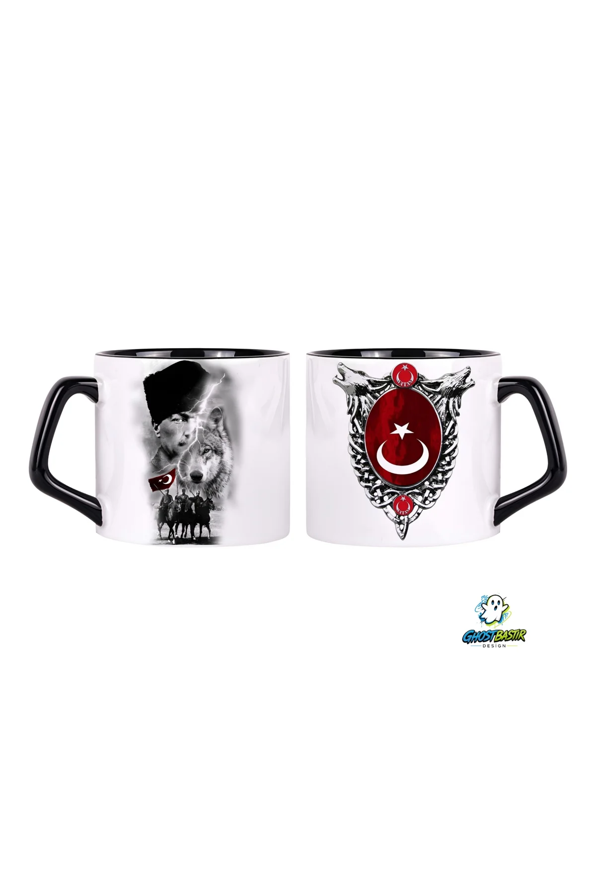 Atatürk ve Bozkurt Kupa Bardak | Tek Adet 0627