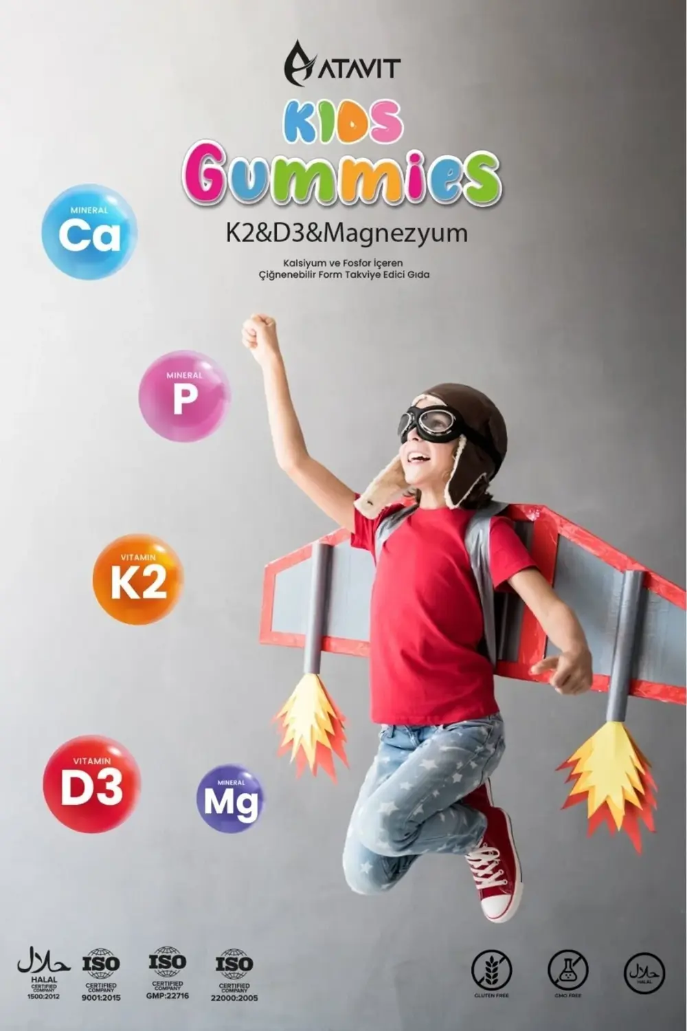 Atavit Kids D3 K2 Magnezyum 60 Gummies 2 Adet