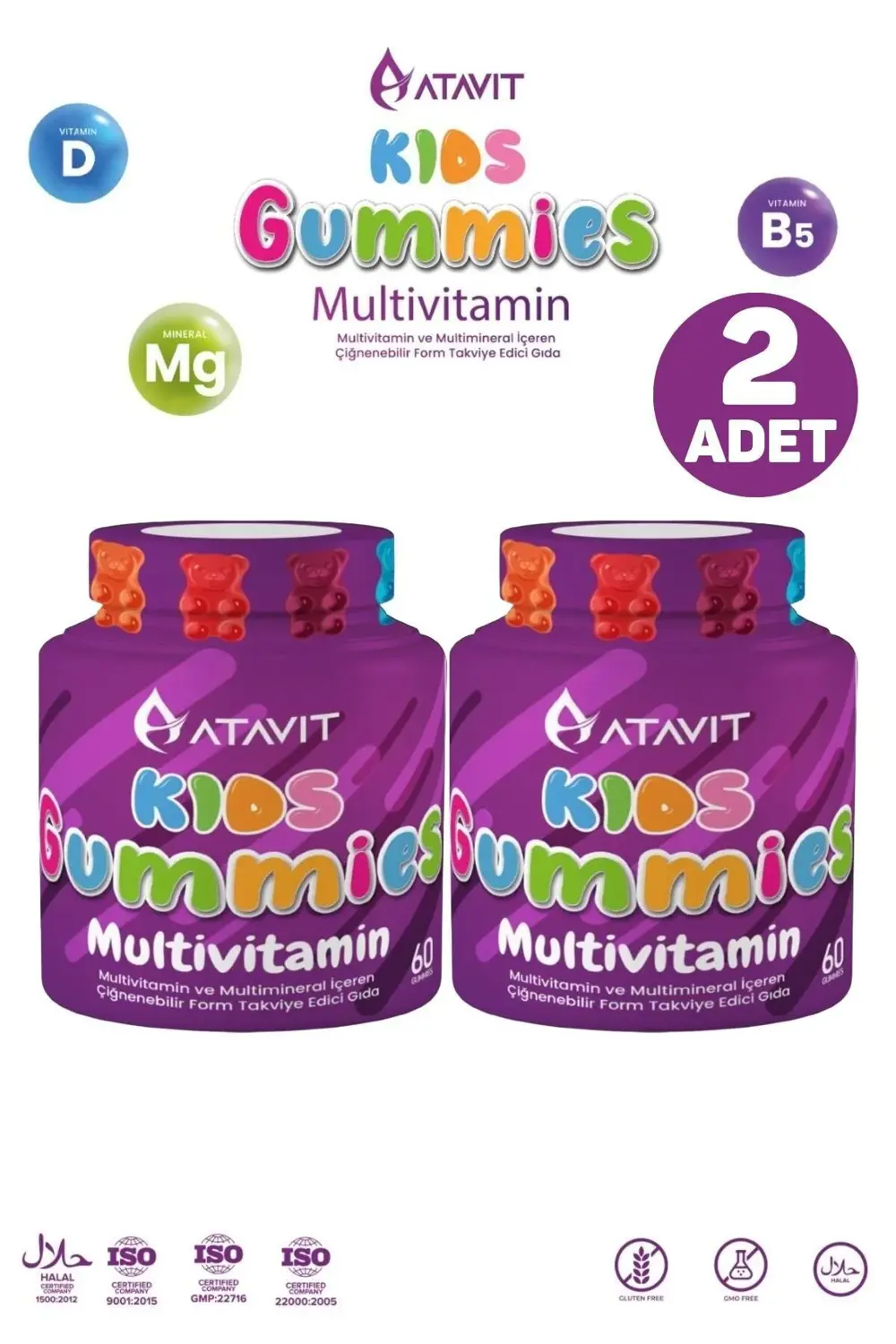 Atavit Kids Multivitamin 60 Gummies 2 Adet