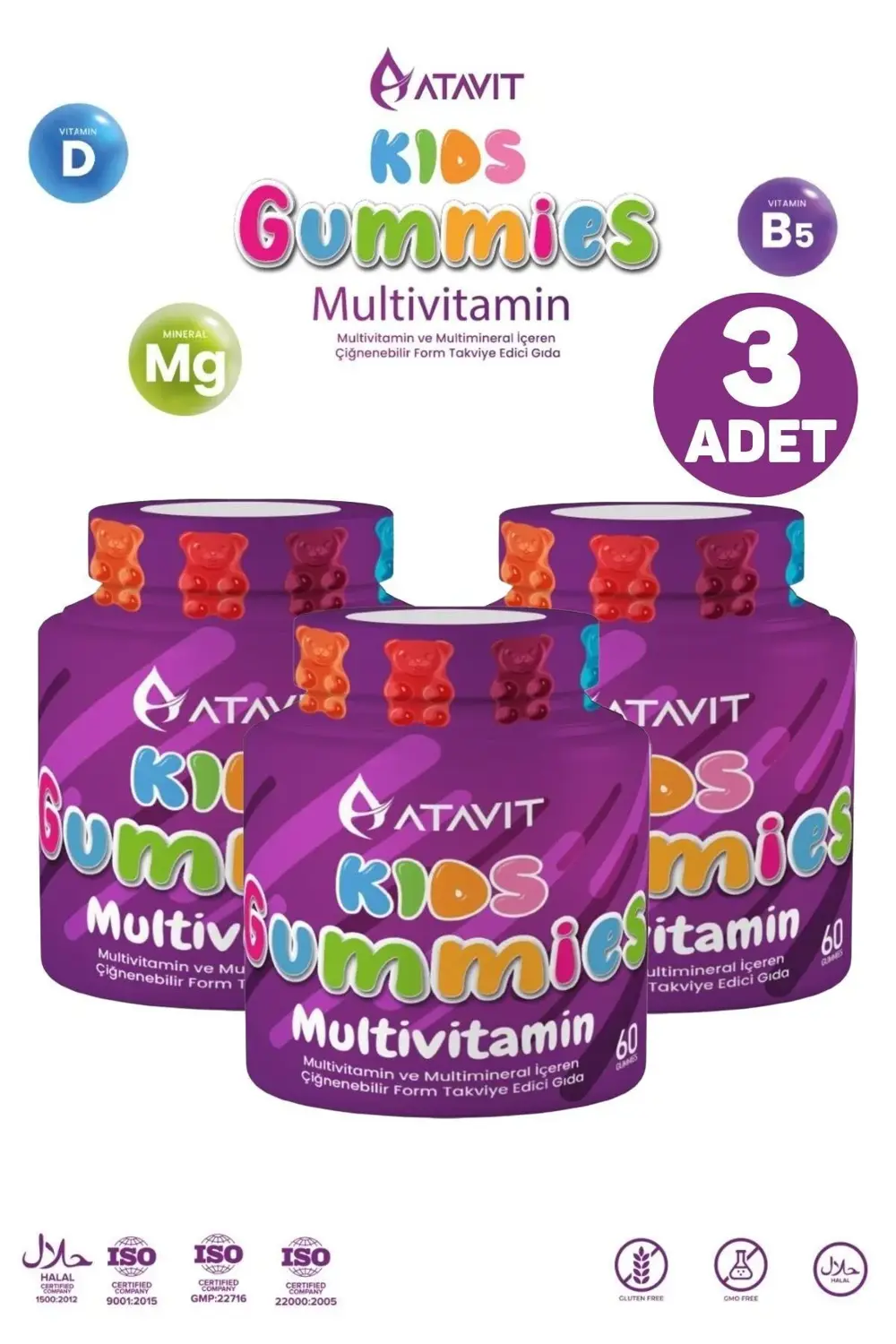 Atavit Kids Multivitamin 60 Gummies 3 Adet