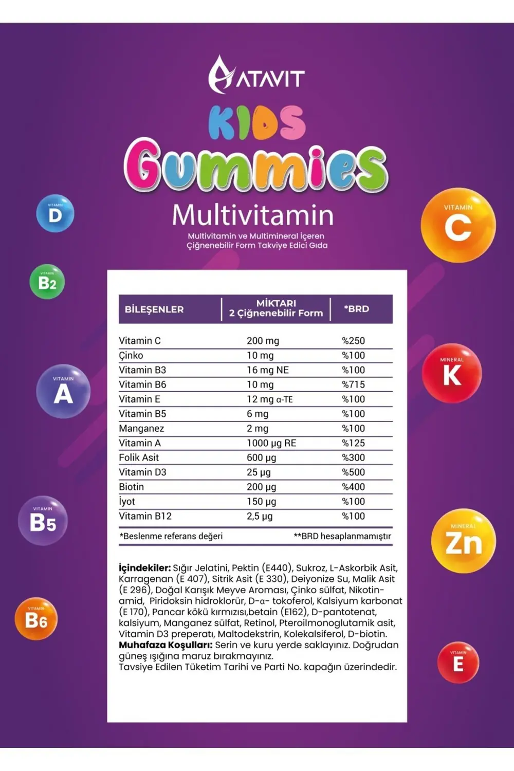 Atavit Multivitamin 60 Gummıes Kids
