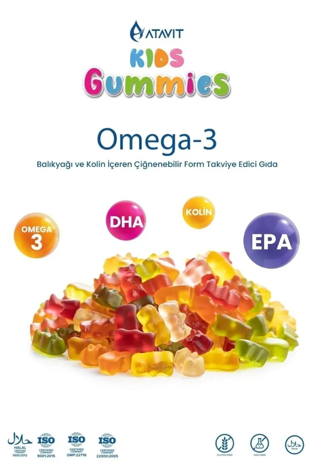 Atavit Omega 3, D3 K2 , Magnezyum Multivitamin Süper 3'lü Gummies