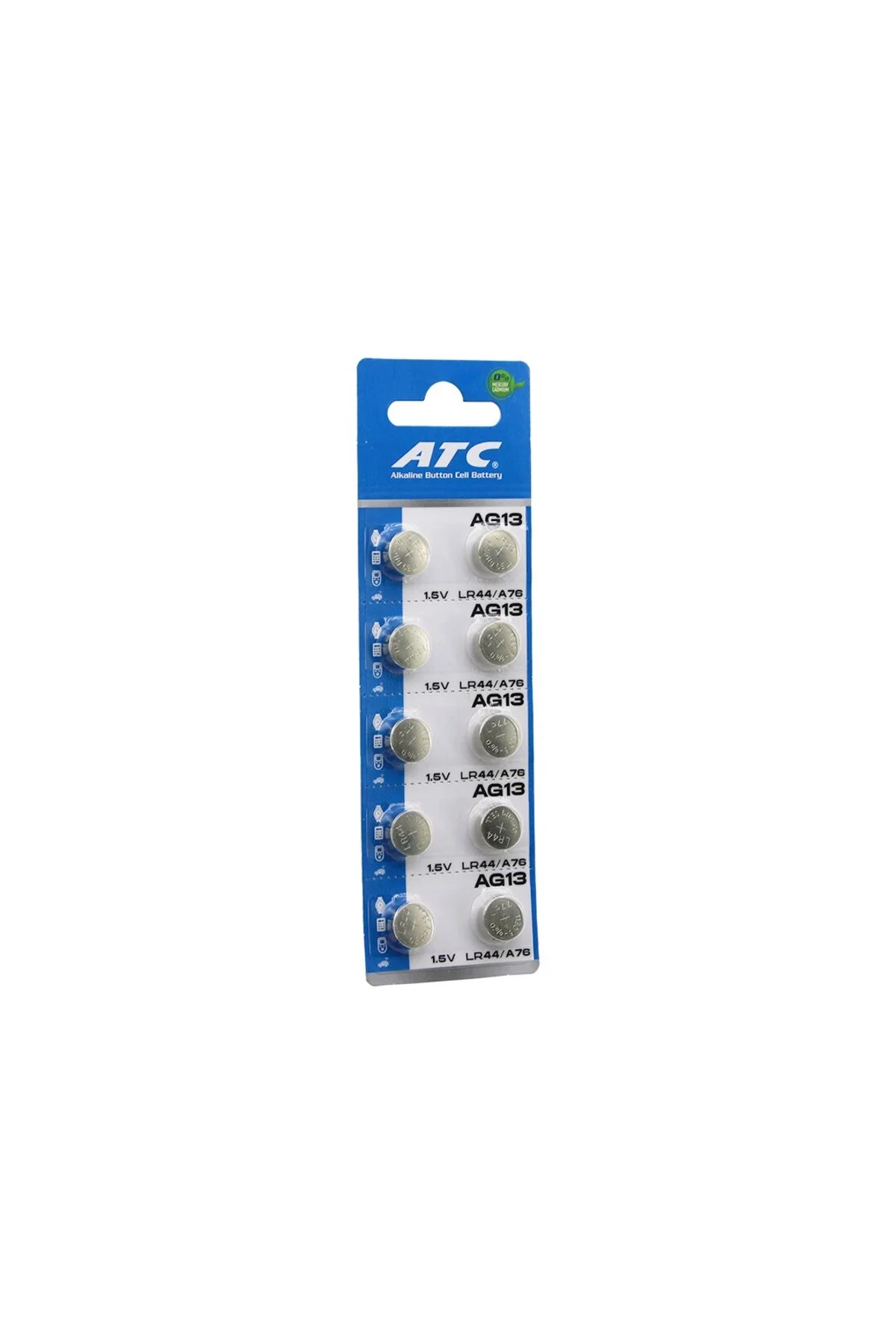 Atc Alkaline Button Battery ( Ag13 ) ( Lr-44/A76 ) ( Düğme Pil ) ( Alkalin ) ( 1.5V ) ( 10Lu Kart )* Atc Alkaline Button Battery ( Ag13 ) ( Lr-44/A76 ) ( Düğme Pil ) ( Alkalin ) ( 1.5V ) ( 10Lu Kart )*