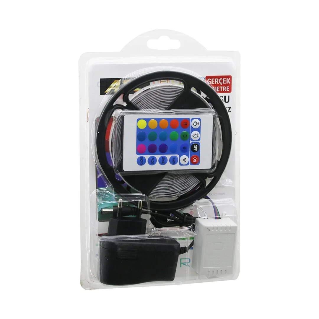 Atc Led Strıp El-07-rus-k  5mt  Kumandalı - Adaptörlü Rgb Renkli Şerit Led Ip65=su Geçirmez Smd=2835 54leds/m Bx40 Fiyatı, Yorumları ve Özellikleri