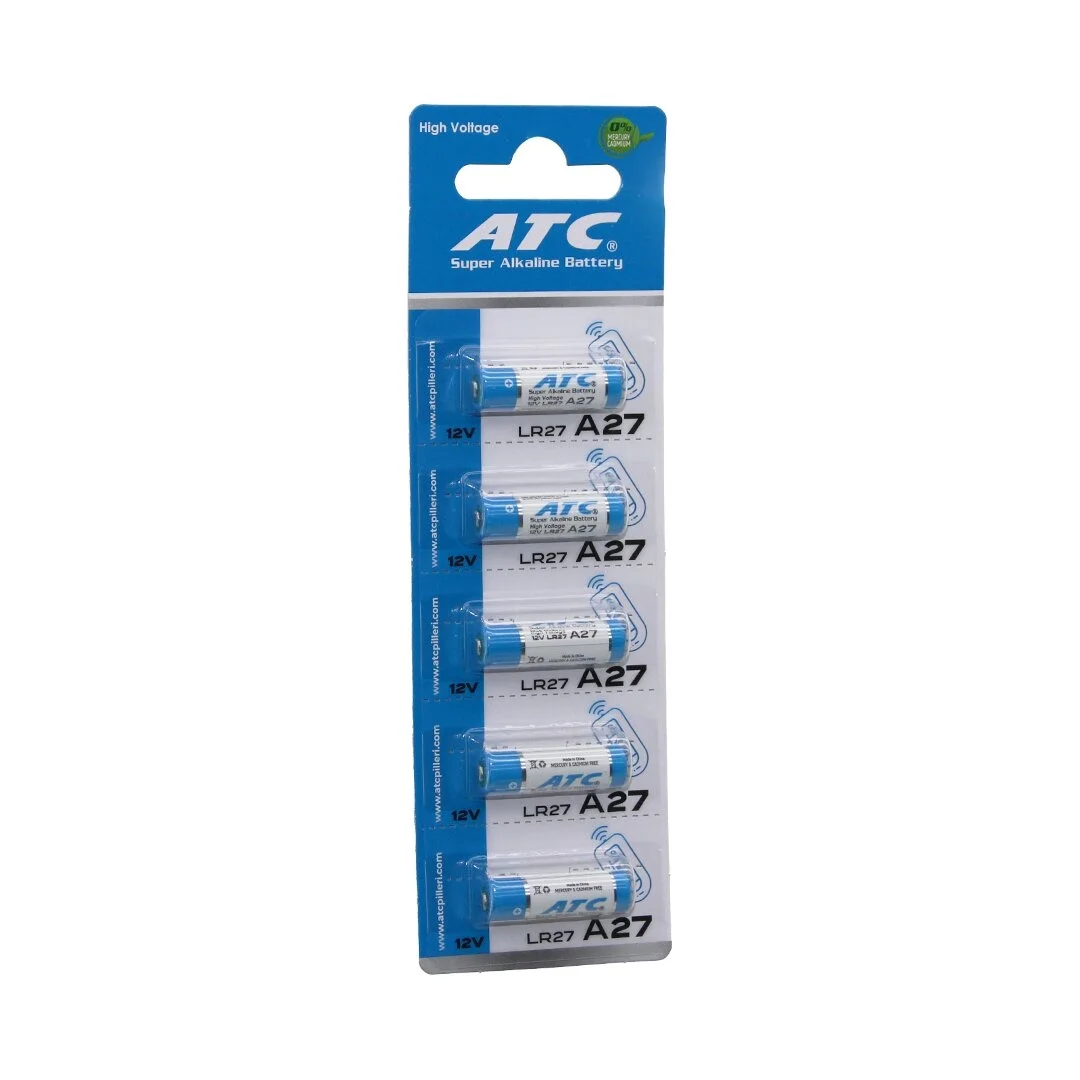 Atc Super Alkaline Battery A27 - 27a Lr27 Araç - Oto Kumanda Pili 12v 5li Kart Bx40 Fiyatı, Yorumları ve Özellikleri