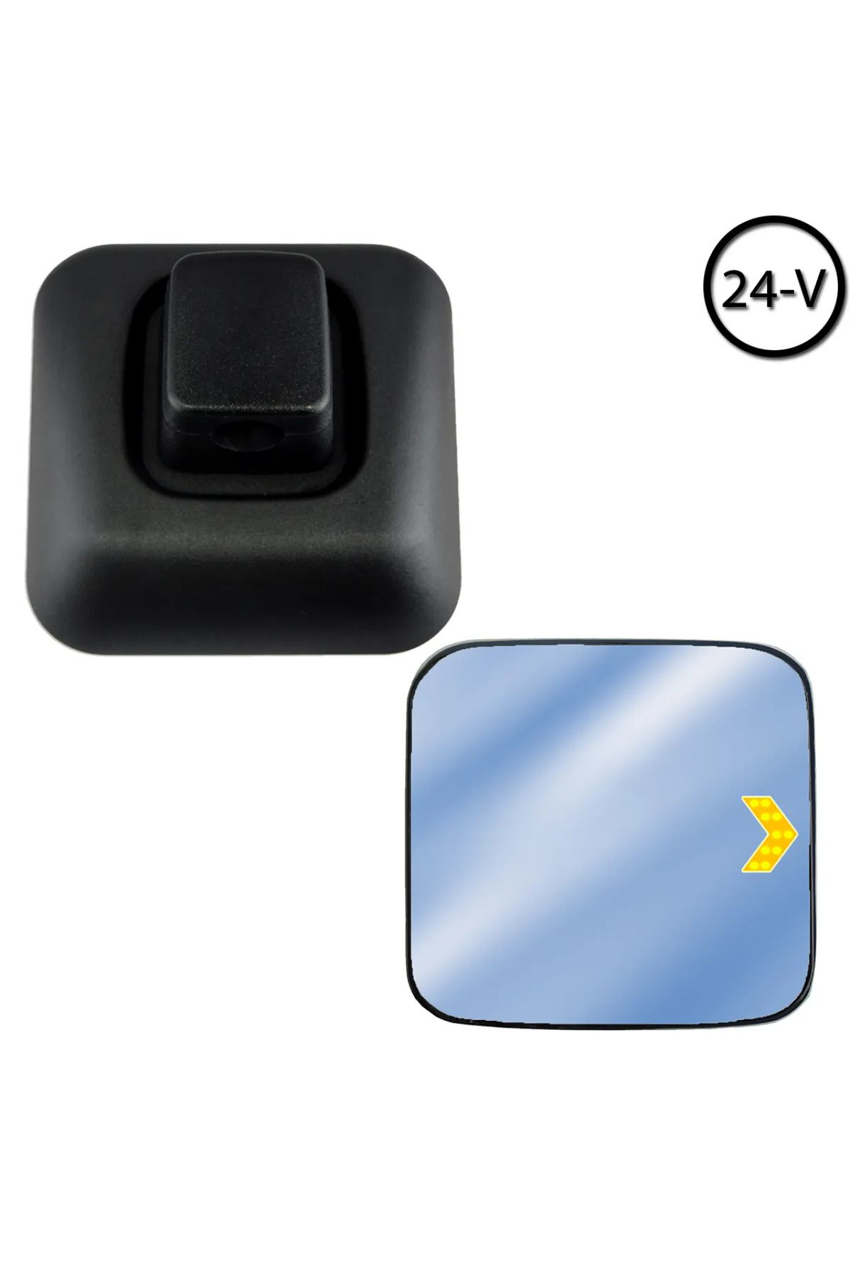 Motaysan Atego Axor Actross Sinyalli Rezistansli İlave Ayna 24V 201X201 Mm