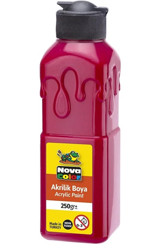 Ateş Kırmızısı Akrilik Boya 250 gr 1 Adet Su Bazlı Akrilik Boyası